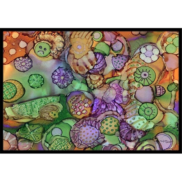 Carolines Treasures Abstract in Purple Green and Orange Indoor or Outdoor Mat- 18 x 27 in. 8971MAT - main